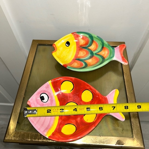 Horchow Fish Shaped Multicolored Serving Dish Platter Nautical Made In Italy - Picture 3 of 5